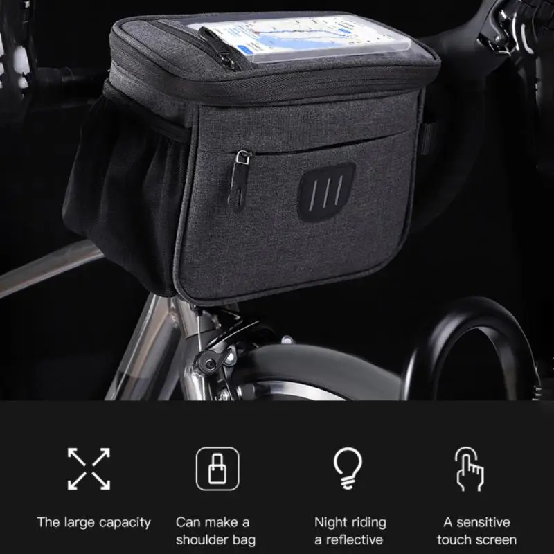 

Bike Bag 5L Frame Front Tube Handlebar Cycling Bag Bicycle Waterproof Phone Case Holder 6.5 Inches Touchscreen Bag Accessories