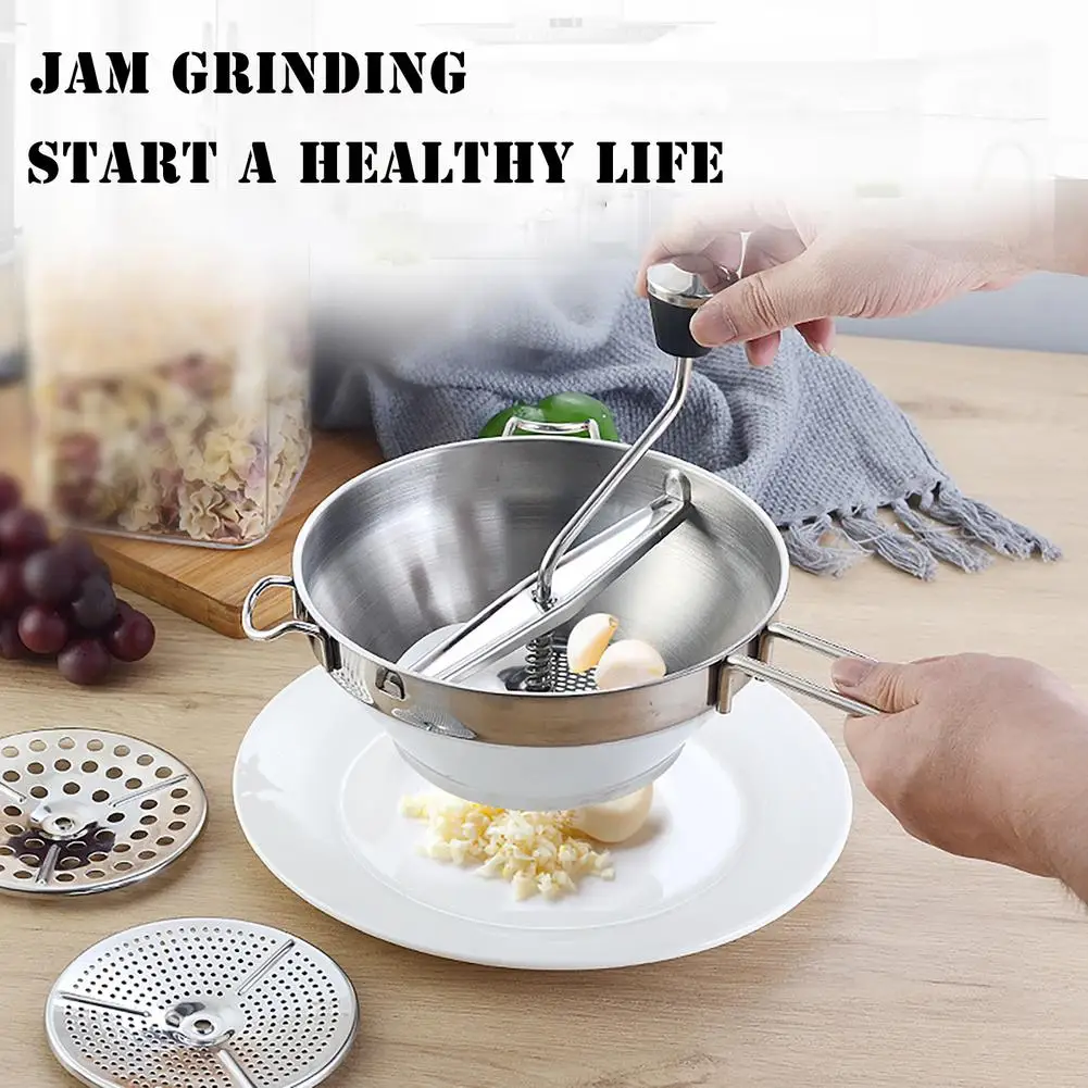 Manual Food Mill With 3 Grinding Disks Rotary Blender Vegetable Cutter Kitchen Chopper Stainless Steel Mashed Potatoes Jams