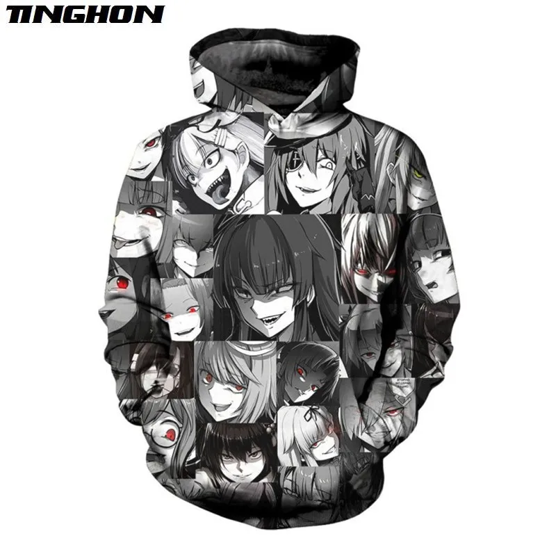 XS-7XL Black Cat Devil Anime Hoodie Cool Do You What Your Face Hoodies Punk Sweatshirt Winter Pullover Unisex Hiphop Streetwear