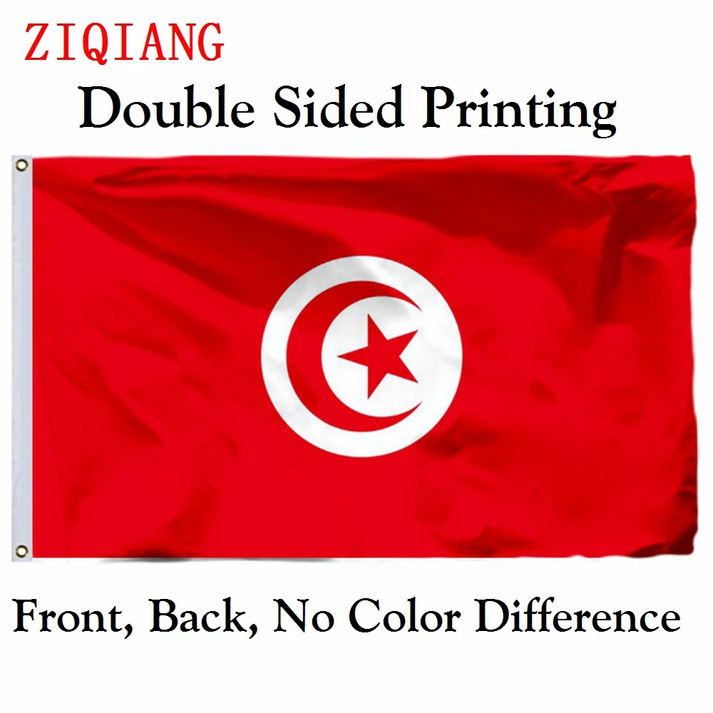 

Tunisia Flag 3x5ft Polyester Flying Size 90x150cm Custom High Quality Double Sided Printing Banner
