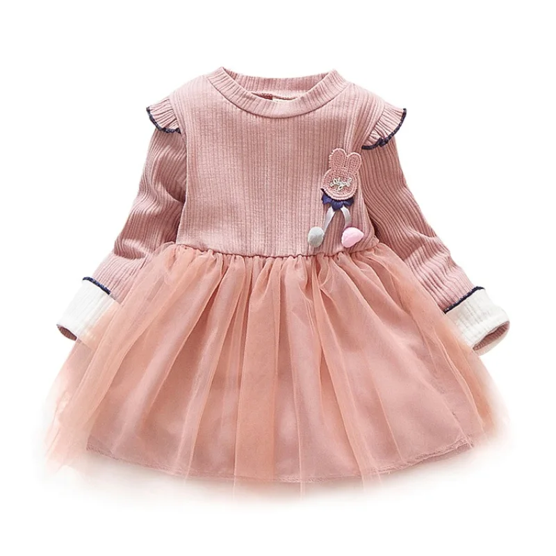 Повседневное платье для девочек на весну и осень детские платья из мягкого