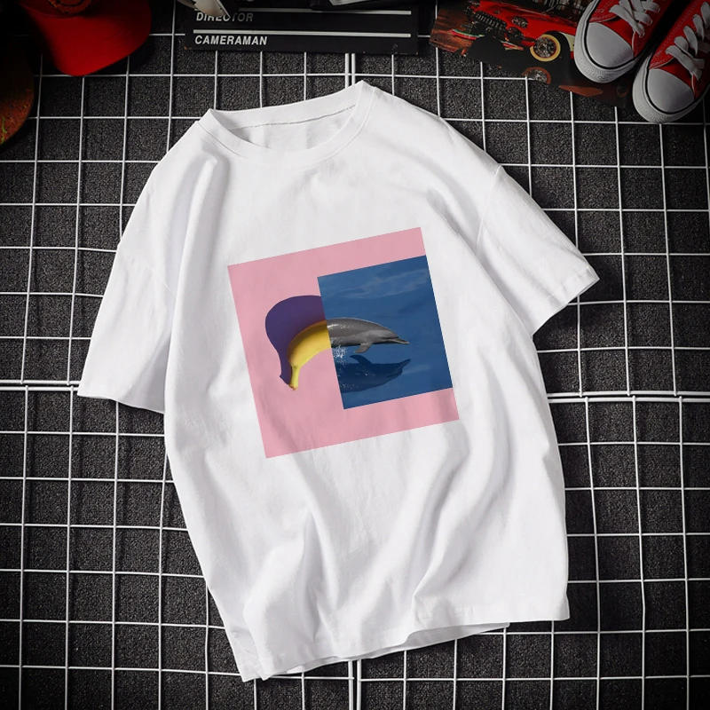 

New Korean Style Picture Puzzle Kawaii White T Shirt Animal Print Series Short-sleeved fashion casual Tshirt Lady Casual Tops