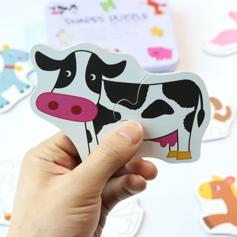 Деревянные игрушки головоломка для детей 3 лет с железной коробкой