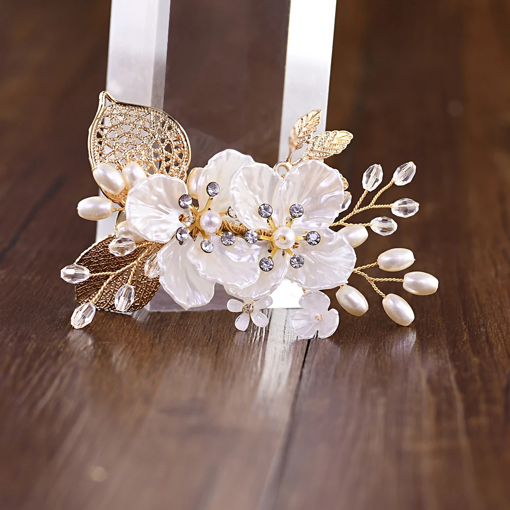 ZMHP269 Свадебная Тиара для волос с золотыми листьями свадебные украшения