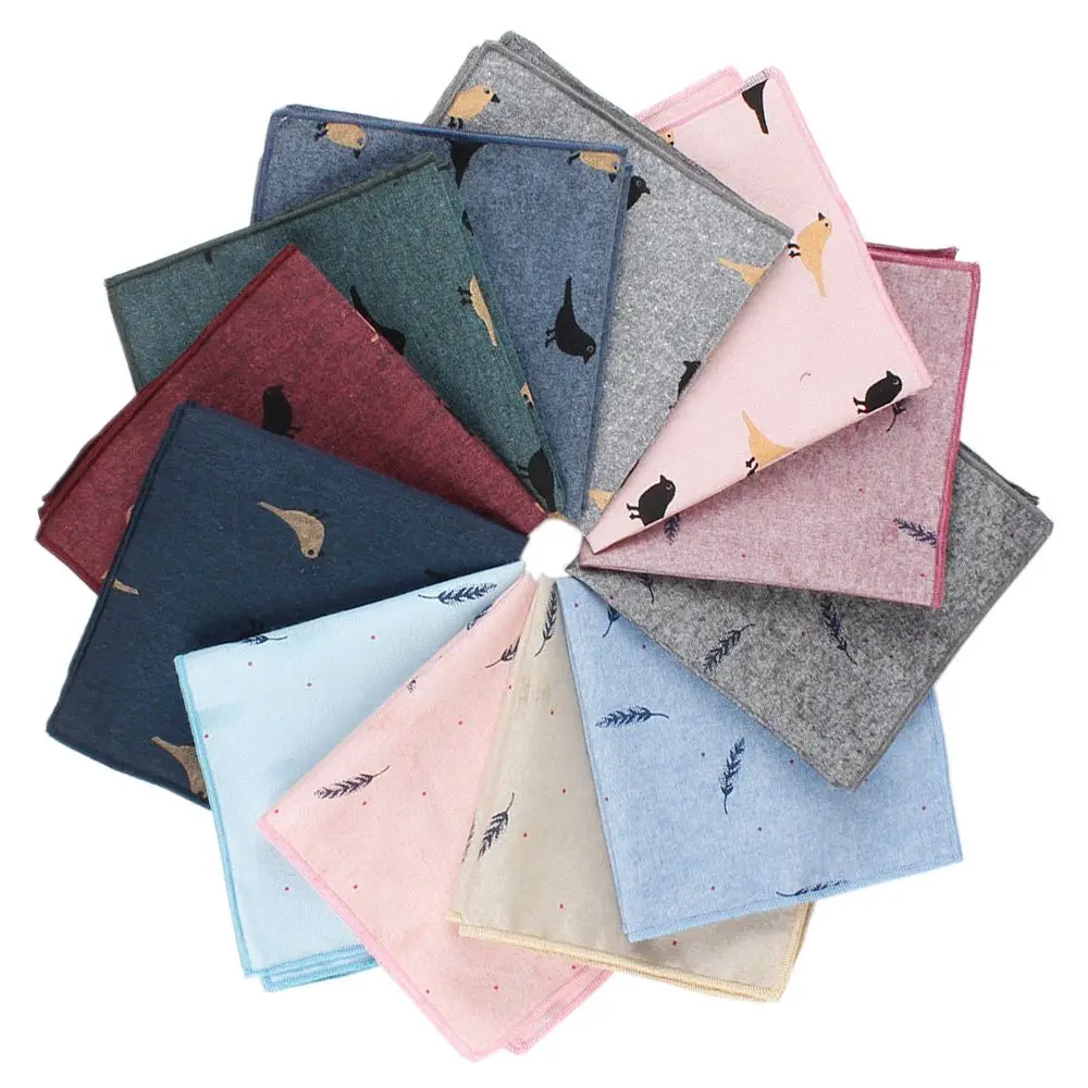 Винтажный носовой платок с рисунком птицы хлопковый Карманный квадратный