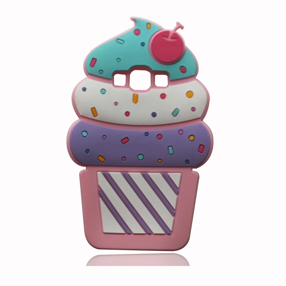 Pink Cherry IceCream Для Samsung Galaxy J1, J5, J7, A5, A7(), 3D мультяшный Мягкий силиконовый чехол, милый единорог, задняя крышка, оболочка, чехол для телефона, чехол - Цвет: Pink Cherry IceCream