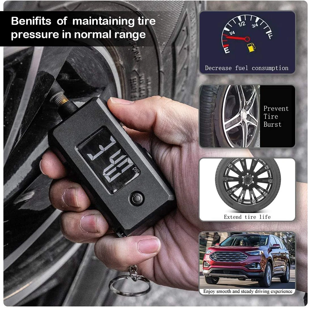 Digital Tire Pressure Gauge Reader Checker 2 in 1 PSI with Tread Depth for Car Truck Bicycle Motorcycle | Автомобили и мотоциклы