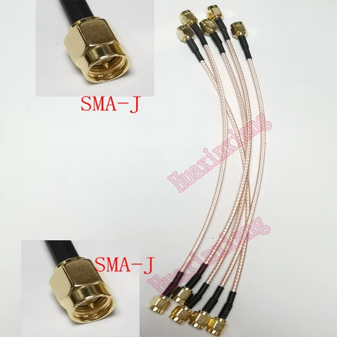 5pcs/lote SMA-J a SMA J Conector de Jack Male RF Cable de coleta de extensión coaxial RG316 10cm/15 cm/20 cm/30 cm/50 cm