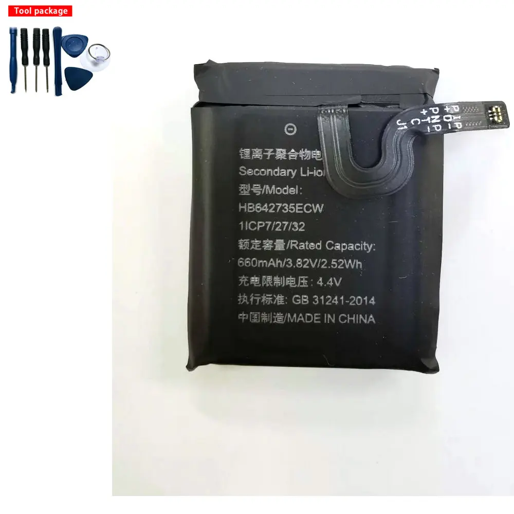 

NEW 3.82v 660mah HB642735ECW Batteries For Huawei 3Pro 3S 3X Honor K2 Kids smartwatch Battery+TOOL