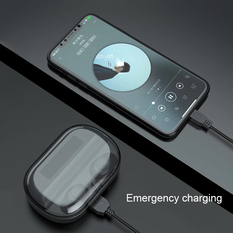 Светодиодный дисплей беспроводные наушники TWS Bluetooth 5 0 микрофон Спортивная