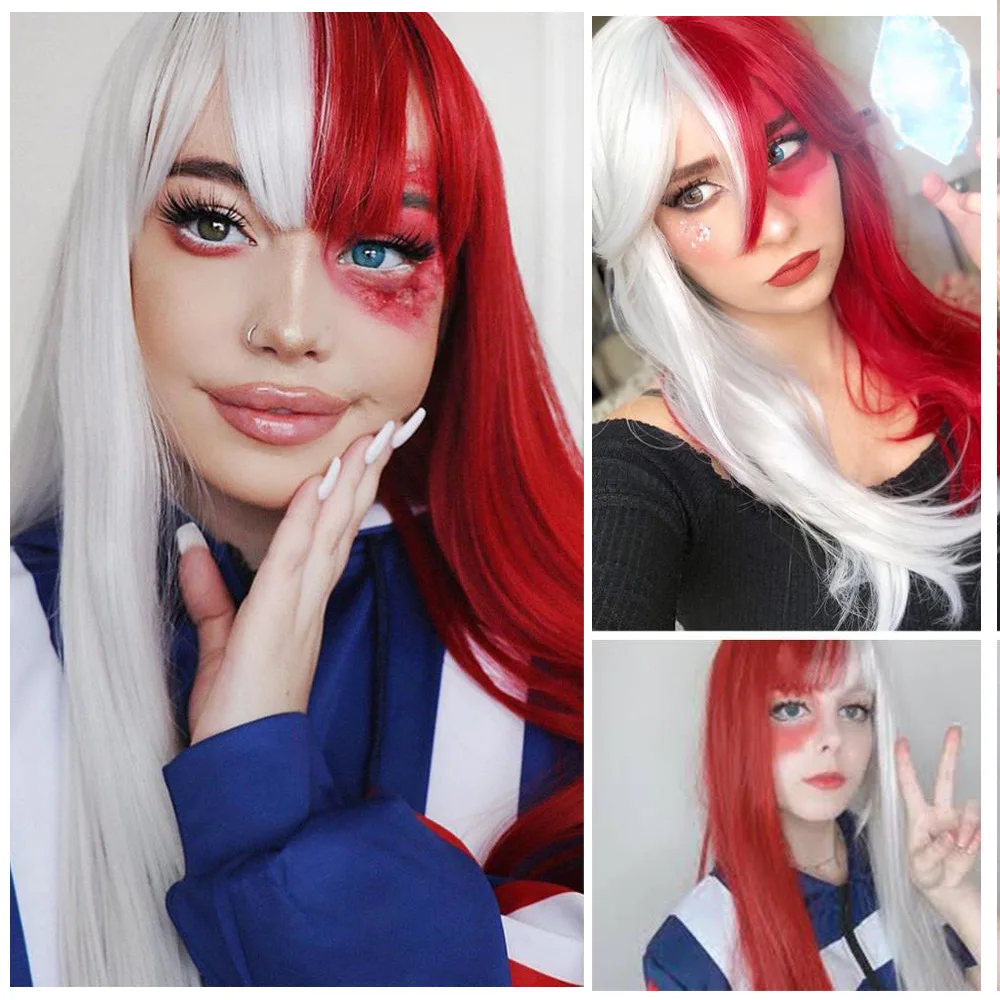 Парик женский синтетический длинный прямой с челкой для косплея вечевечерние