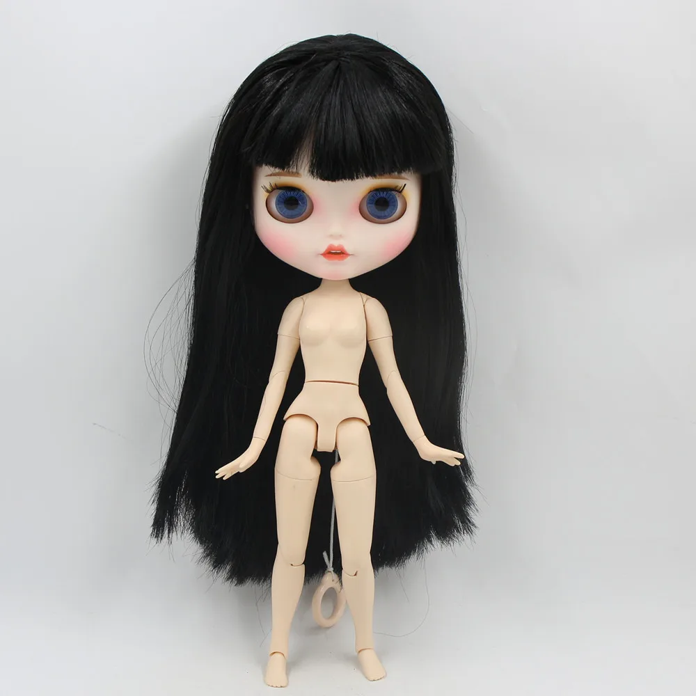 Ледяной DBS Blyth кукольные 1/6 bjd с открытым носом черные прямые волосы из белой кожи