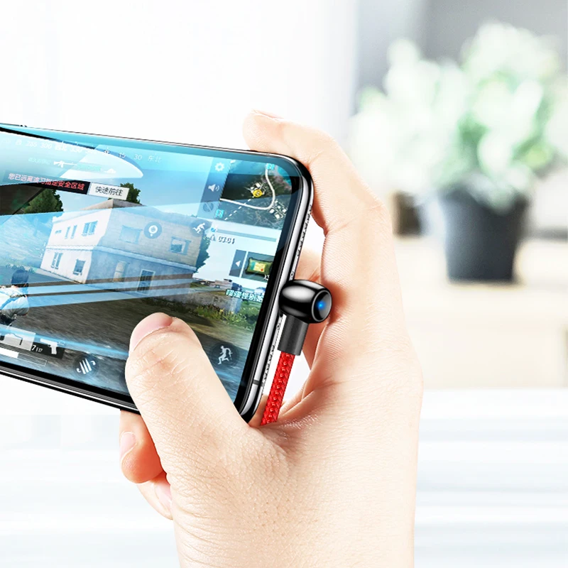 TOTU 1,2 м нейлоновый USB кабель для зарядки телефона для Iphone 11 Pro Max кабель с светодиодный светильник для зарядки Iphone X 8 7 6 Plus зарядное устройство