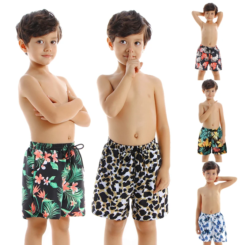 

3-12 Years Boys Swim Trunks Kids Swimsuit Knee Length Shorts Swim Beach Wear Fifth Pants Tree Boys Kids Trunks Boy Bathing Suits