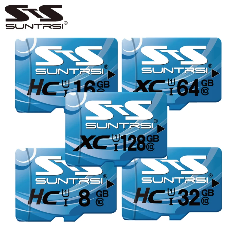 Suntrsi Micro SD карта 16 ГБ 32 класс 10 TF реальная емкость 64 Гб памяти высокая скорость Microsd