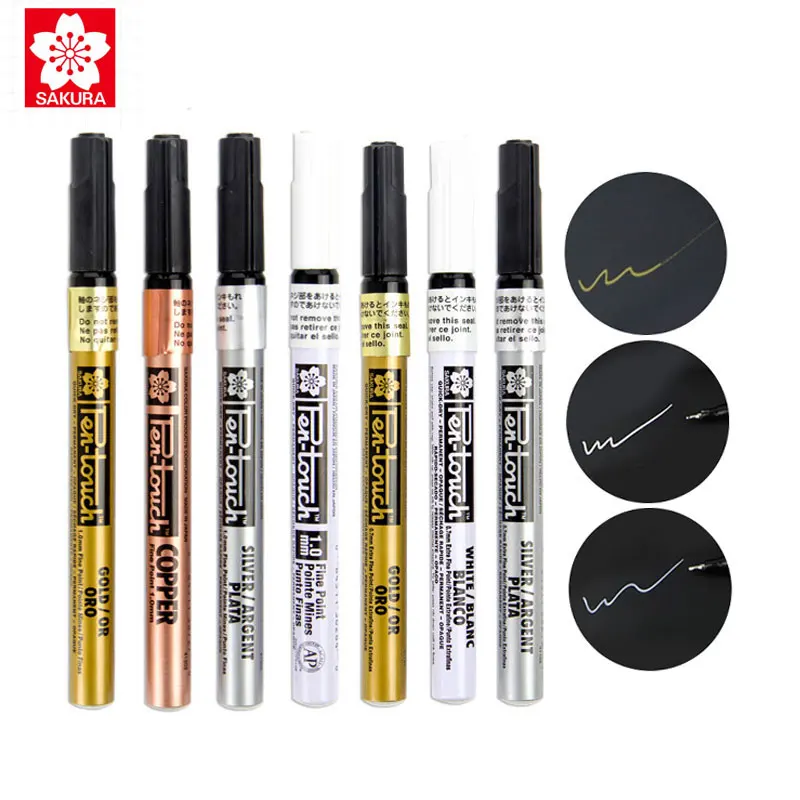 

Sakura Paint Marker Pen High-gloss White/ Gold/ Silver Tire Markers Waterproof Not Faded Signature Pen 1pcs