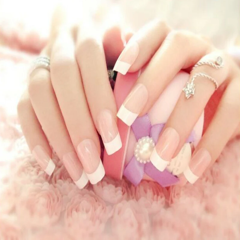 1 pack of white French nail stickers art style fingertips guide DIY line reminder | Красота и здоровье