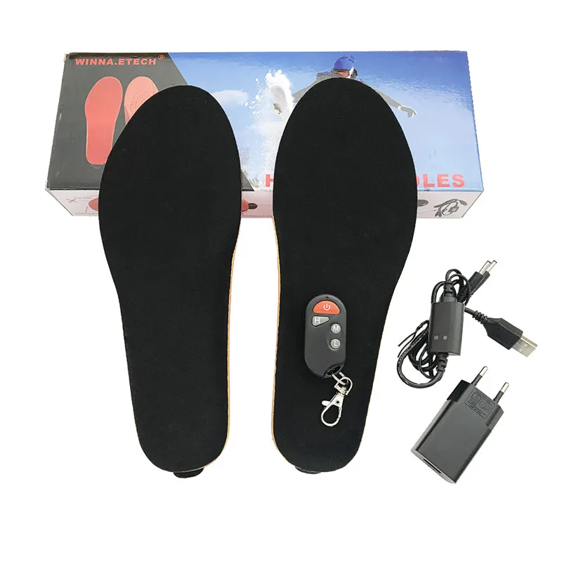 

[Big Sale] Electric Heated Insoles Foot Warmer with Remote Control 1800mAh Battery Heating Insoles Thermal Pads for Ski Camping