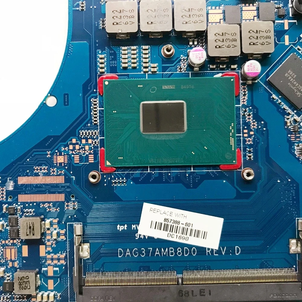 Материнская плата для ноутбука HP 17-AB 17-W серии 857388-001 857388-601 с процессором SR2FQ I7-6700HQ
