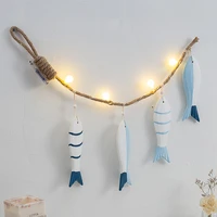 creative led luminous mediterranean ocean style home night light fish string pendant personalized indoor bedroom decorations