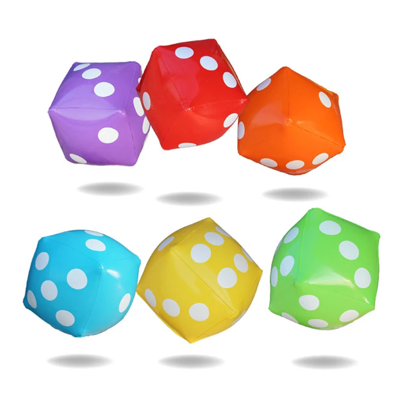 6 шт. надувные пляжные шарики случайные цвета кубики в горошек Детские уличные