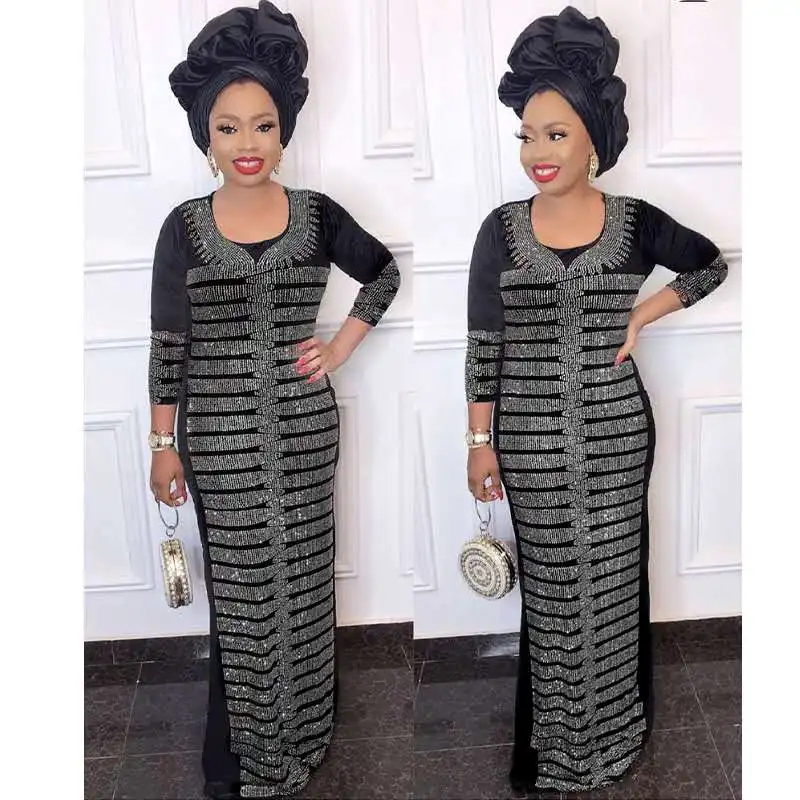 2020 Новое Африканское модное дизайнерское каменное бархатное эластичное длинное