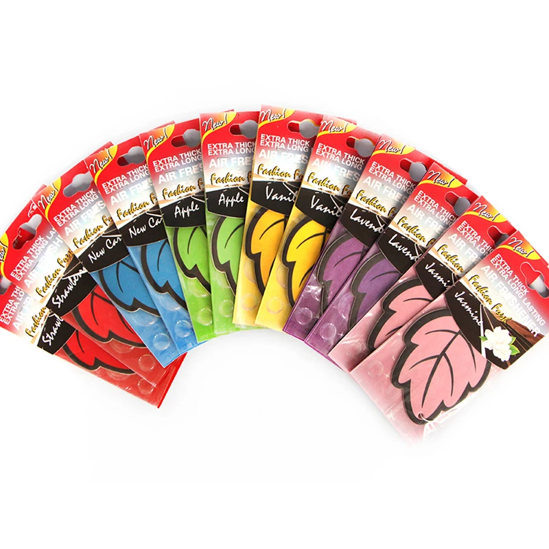

12pcs/lot Paper Hanging Car Freshener Vanilla fragrance Leaf Shape Air Freshener Applicable places cars and other places