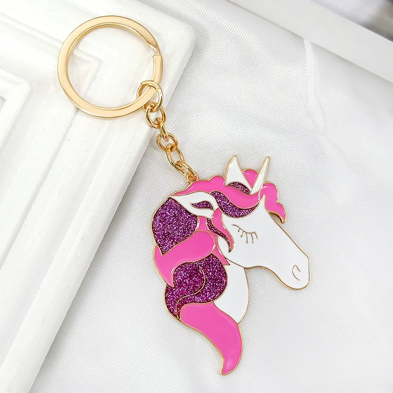 Брелок для ключей сделай сам из сплава с милым мультяшным единорогом креативная