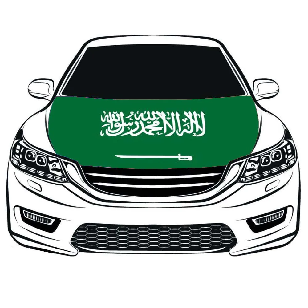 Cubierta de capó de coche Nacional del Reino de Arabia Saudita, Bandera de motor, 100% spandex,