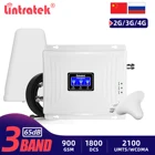 Lintratek усилитель сотовой связи трехдиапазонный 2 г3g4G мобильный усилитель сигнала GSM 900   DCSLTE 1800   WCDMA UMTS 2100 мГц телефона репитер антенный усилитель