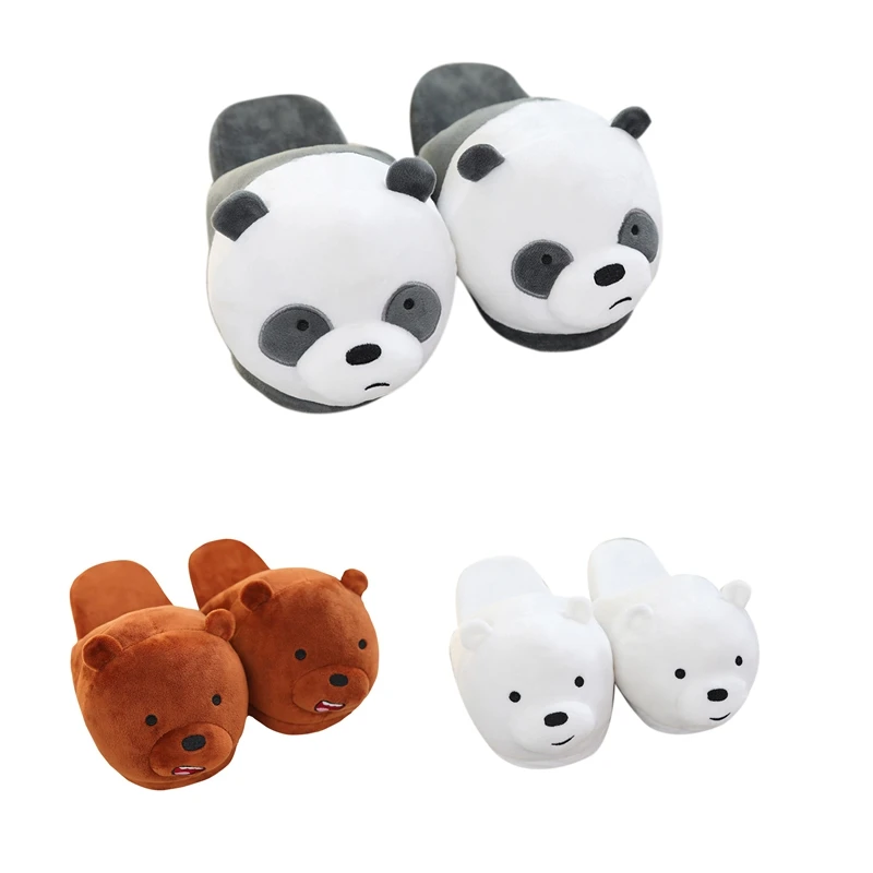 

Plush Slippers Toys Cute Bear Warm Winter Adult Shoes Doll Household Products