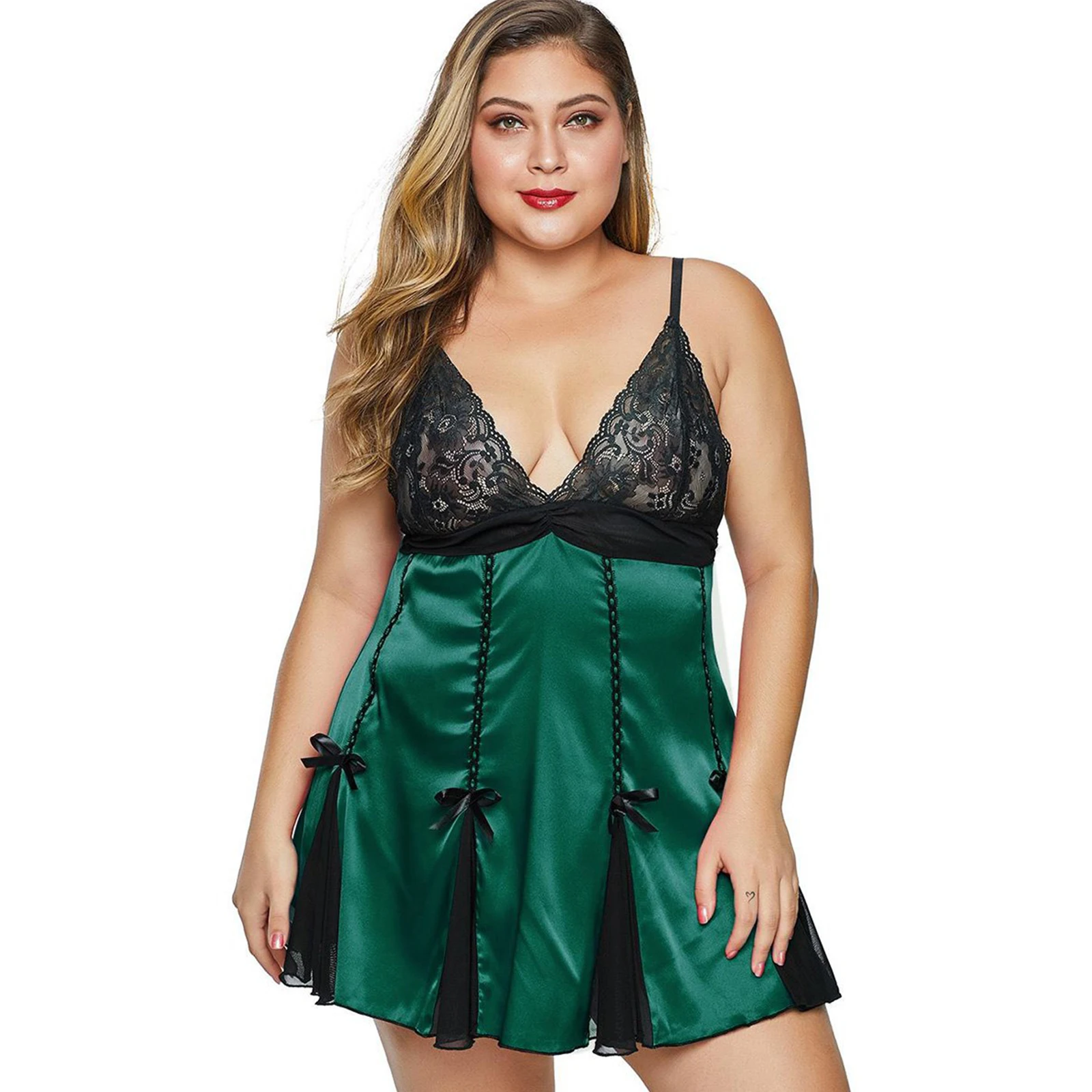 Для женщин ночная рубашка сексуальное кружевное платье с принтом без рукавов