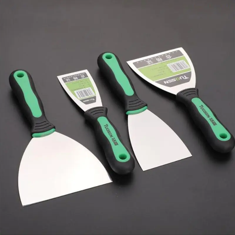 

6 Pcs Putty Knives Set Scrapers and Filling Knives Wall Dirty Cement Shovel Blade with Anti-slip Plastic Handle DIY Tool