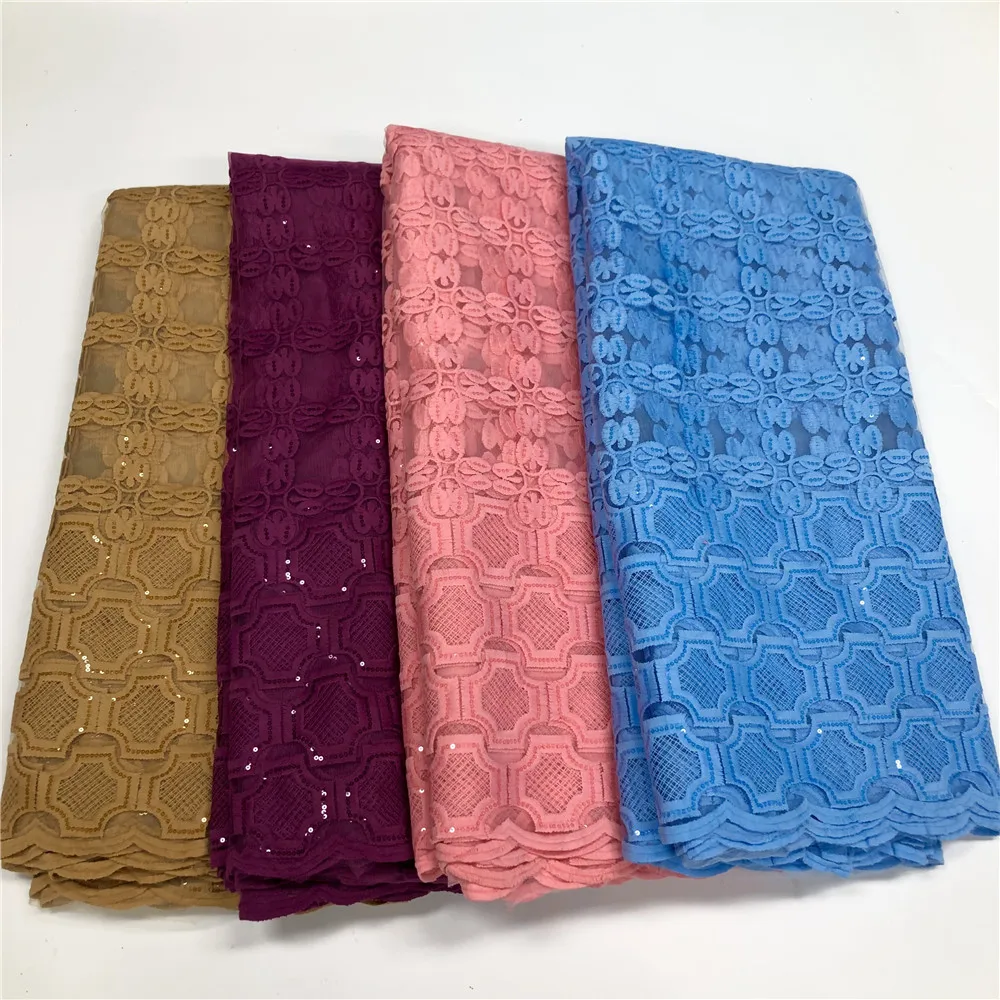Персиковое Африканское кружево ткань 2023 высококачественное нигерийская