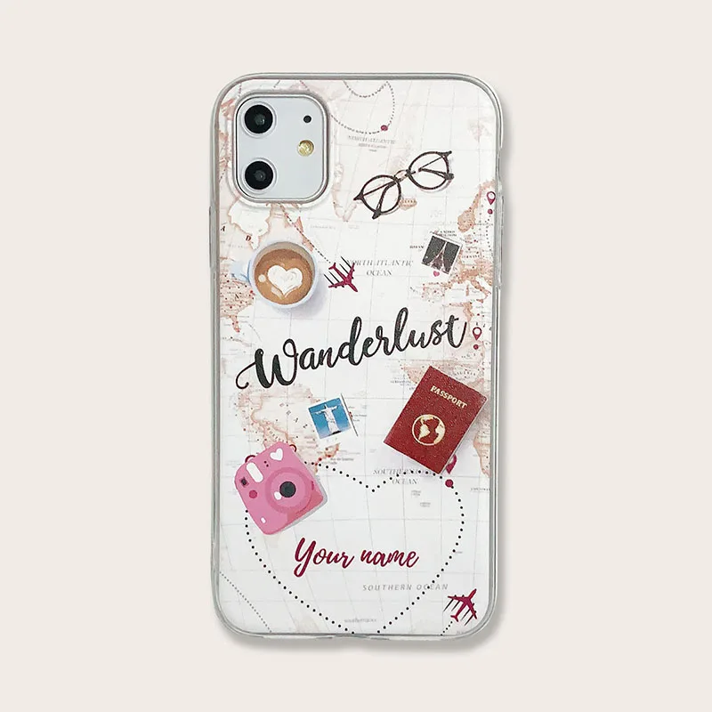 

Painted Map Love Fun iPhone Case Is Suitable For 6P/7/8/7P/XR/X/Xs/11/11Pro Max Soft Shell TPU Protective Cover Shell Phone case