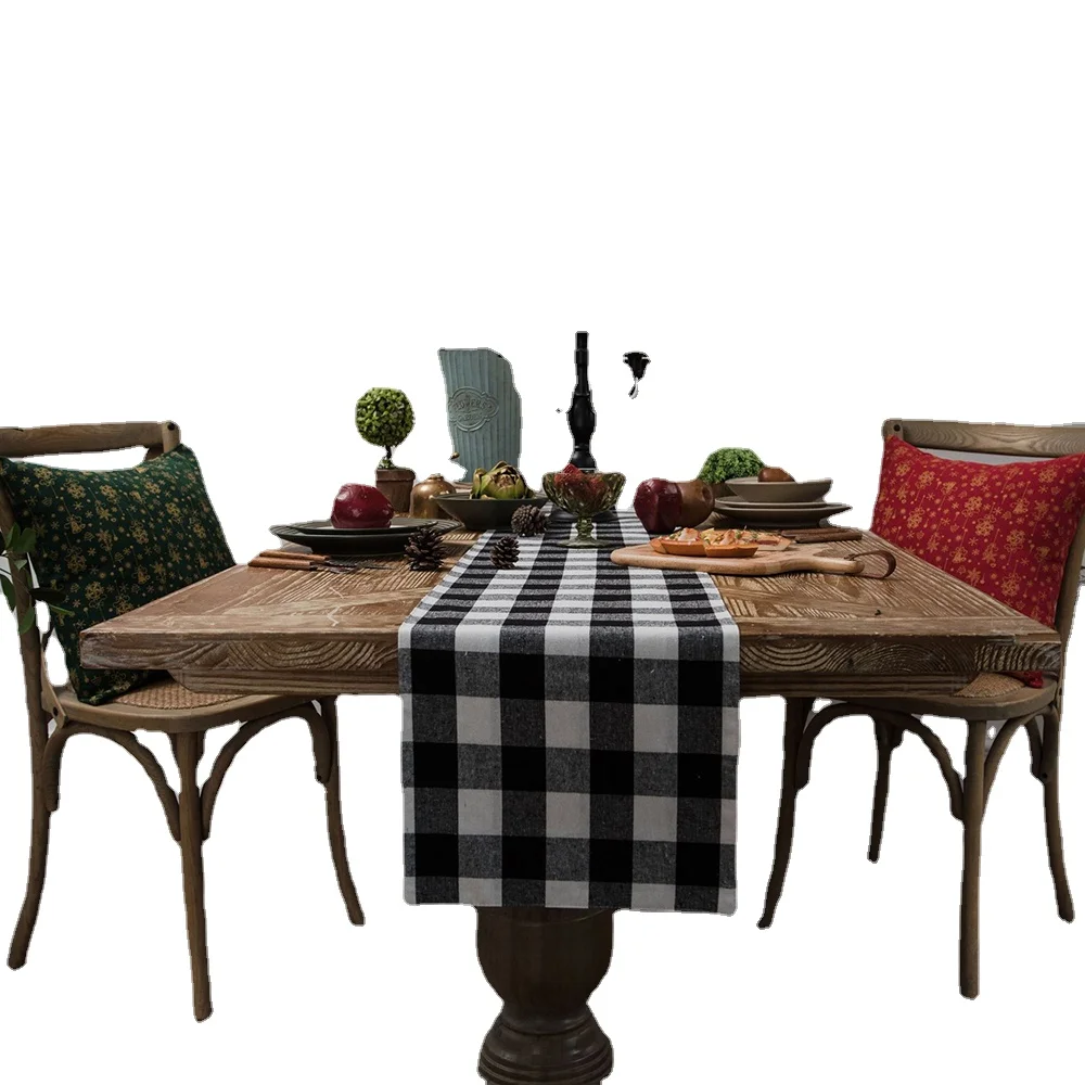 Европейский стол для домашвечерние красная клетчатая Рождественская скатерть и