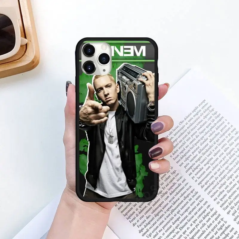

eminem famous singer Phone Case for iPhone 11 12 pro XS MAX 8 7 6 6S Plus X 5S SE 2020 XR Luxury brand shell funda coque