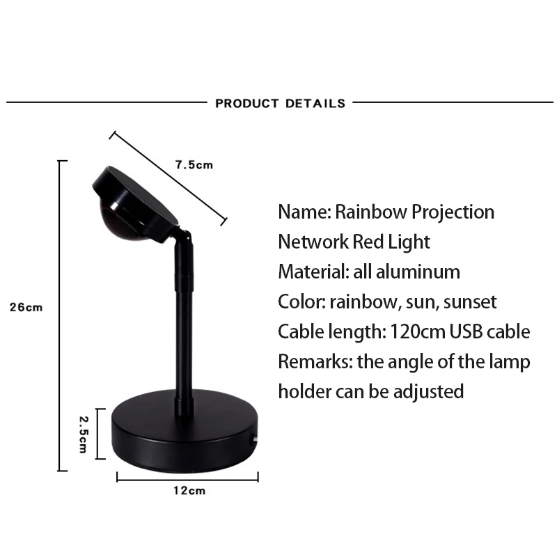 

Sunset/sun/rainbow Projector Star Night Light Projection Lights Rotation Night Lighting Lamp for Kids for Living Room