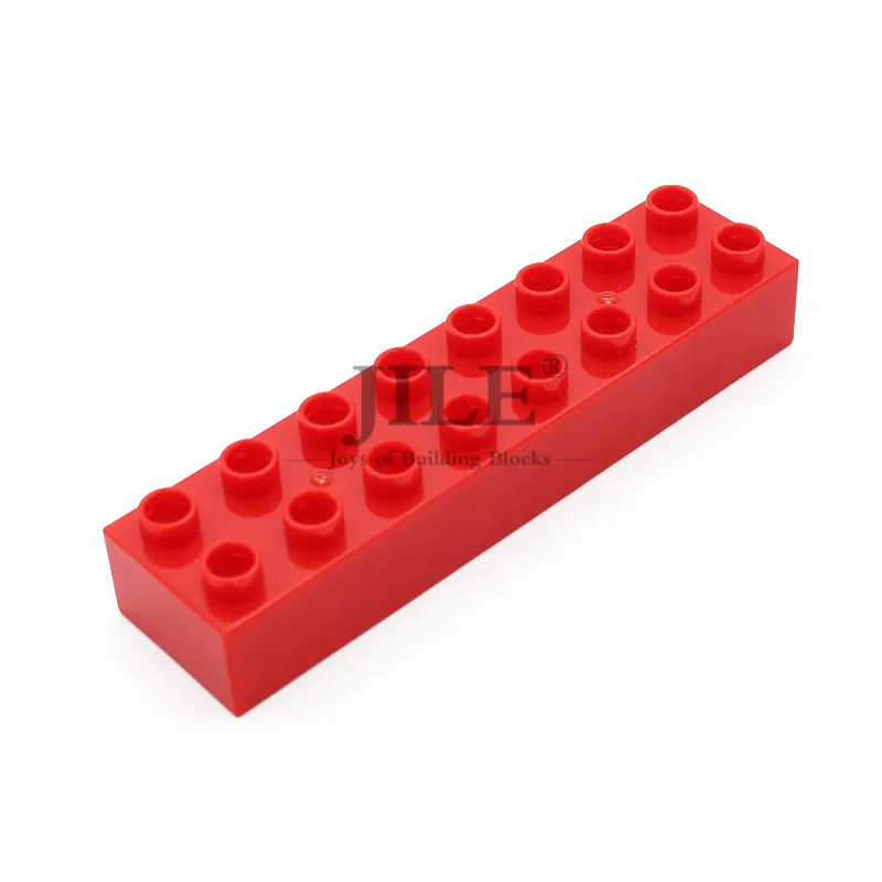 Красный Большие строительные блоки, кирпичи, Duploed Brick 2x8 4199, крупные частицы, сделай сам, креативные, совместимые со сборками, научно-технические игрушки - Цвет: Красный