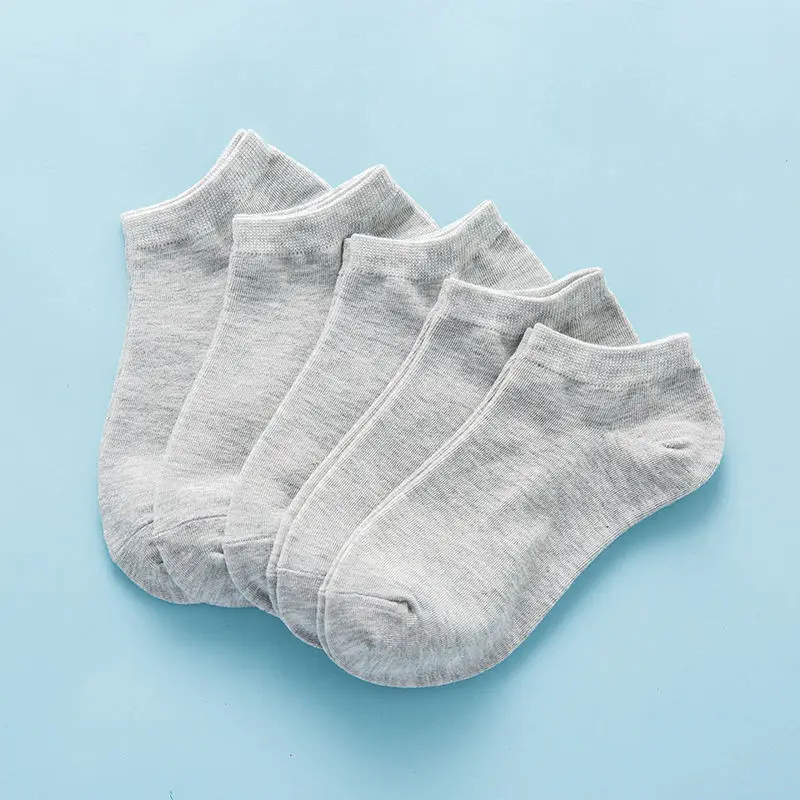 5 пар/компл. женские носки башмачки хлопка однотонного черного