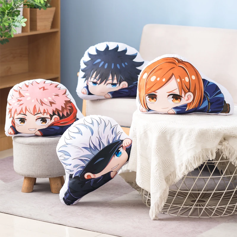 

Jujutsu Kaisen Japanese Manga Anime Plushies Pillow Cushion Gojo Satoru Kugisaki Nobara Double Sided Stuffed Plush Toy Doll Gift