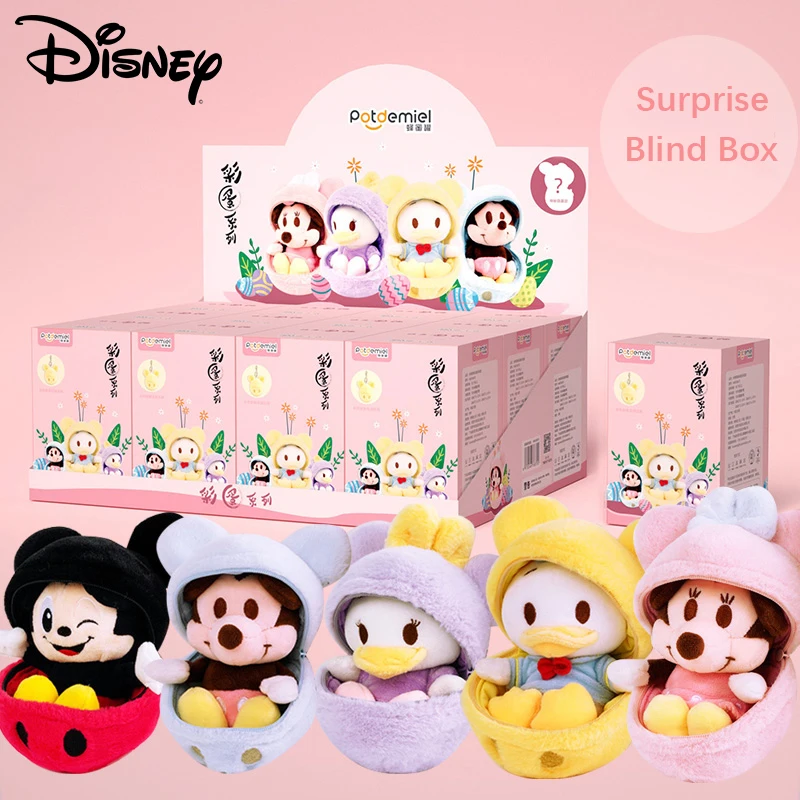 

Disney Mickey Minnie Donald Duck Doll with Egg Bag Blind Box Random Style Baby Plush Dolls Toys Stuffed Soft Doll Gift For Kids