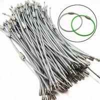 10pcs50pcs edc keychain tag rope stainless steel wire cable loop screw lock gadget ring key circle camp hanging tool
