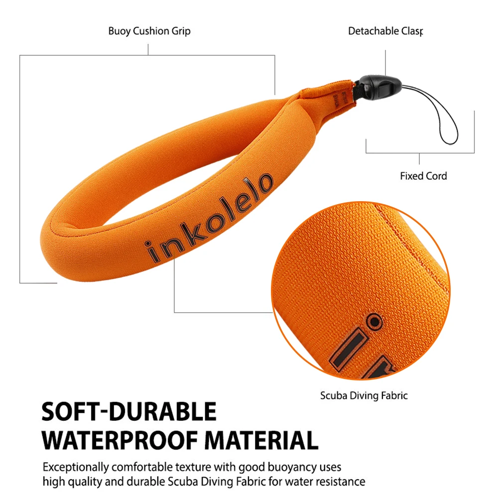 Inkolelo Waterproof Camera Float Strap Universal Floating Wrist Strap for Underwater GoPro Nikon Canon Fujifilm Olympus Mobile