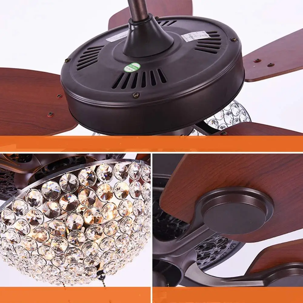 Хрустальный потолочный вентилятор с дистанционным управлением простой