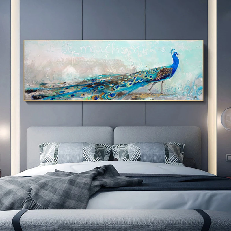 Самоотверженно Арт плакат с павлином птица Печать на холсте фотографии животных