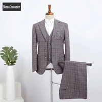 british style vintage suits three piece suit autumn winter new mens slim business blouse casual vest fashion pants male sets
