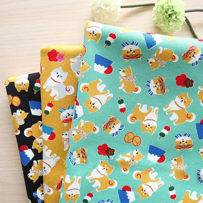 

Sewing Cloth Decoration Home Textile Corgi Fabric Patchwork Cotton 100 Suede Other Plain Printed Quilting, DIY Handmade