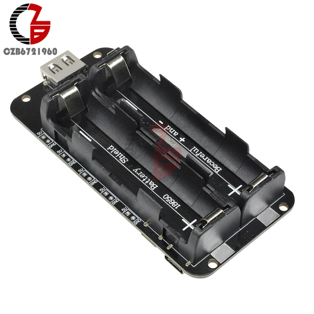 2X18650 литиевая Защита аккумулятора V8 USB 3V 5V литий-ионная батарея зарядное устройство плата мобильный Банк питания Модуль расширения для Arduino ESP8266