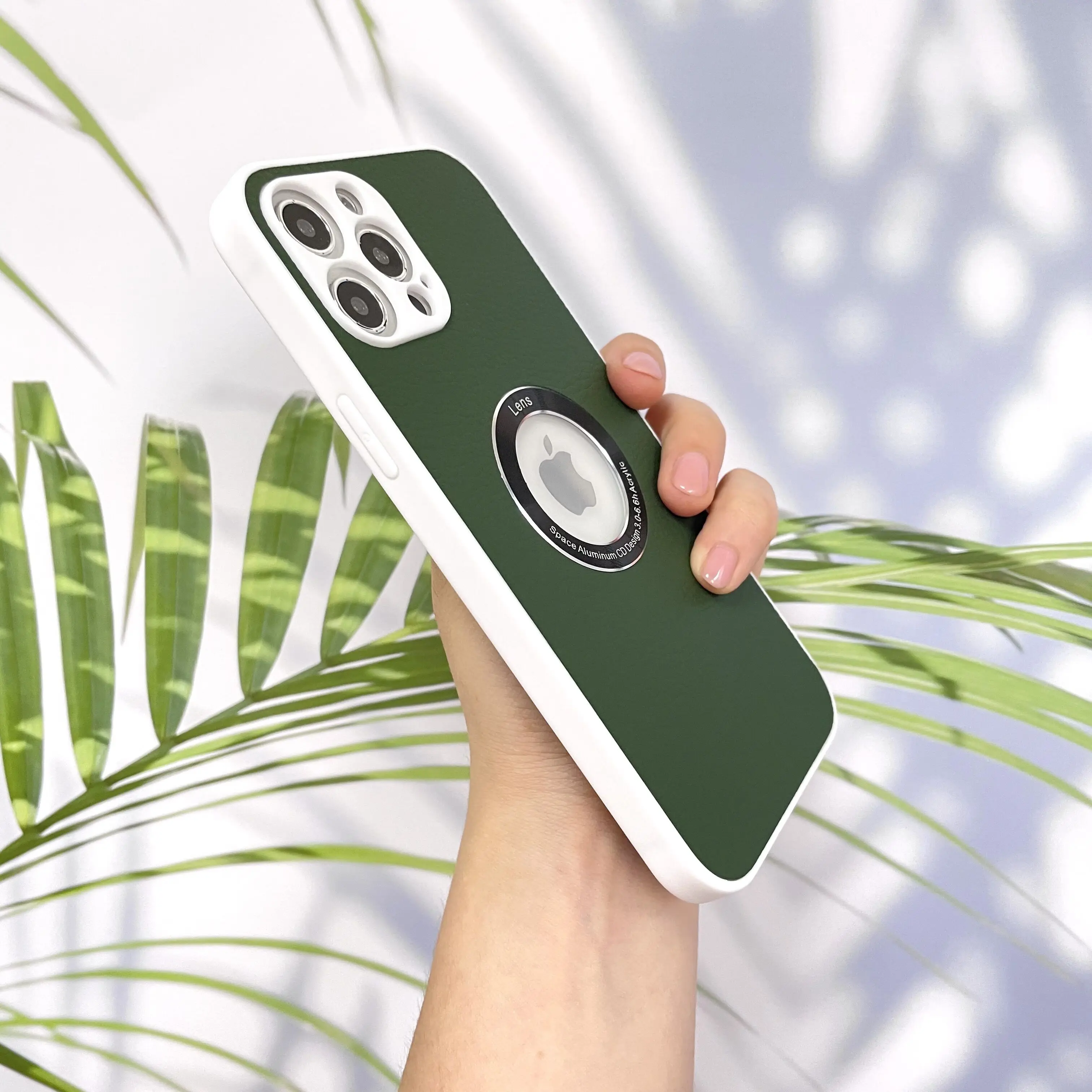 Роскошный кожаный прозрачный стеклянный полый чехол для Iphone 12 Pro X Xr 11 защитный